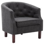 Vidaxl fauteuil gris fonc tissu