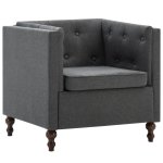 Vidaxl fauteuil gris fonc tissu