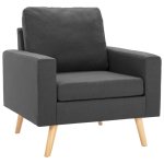 Vidaxl fauteuil gris foncé tissu Vidaxl fauteuil gris foncé tissu
