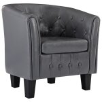 Vidaxl fauteuil gris similicuir