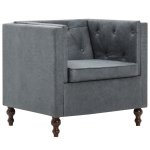 Vidaxl fauteuil gris tissu