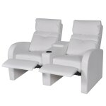 Vidaxl fauteuil inclinable  2 places cuir synthtique blanc