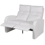Vidaxl fauteuil inclinable  2 places cuir synthtique blanc
