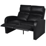 Vidaxl fauteuil inclinable  2 places cuir synthtique noir
