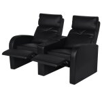 Vidaxl fauteuil inclinable  2 places cuir synthtique noir
