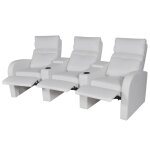 Vidaxl fauteuil inclinable  3 places cuir synthtique blanc