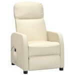 Vidaxl fauteuil inclinable �lectrique blanc cr�me similicuir