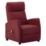 Vidaxl fauteuil inclinable lectrique de massage bordeaux similicuir