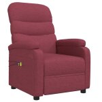 Vidaxl fauteuil inclinable électrique de massage bordeaux tissu Vidaxl fauteuil inclinable électrique de massage bordeaux tissu
