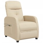 Vidaxl fauteuil inclinable électrique de massage crème tissu Vidaxl fauteuil inclinable électrique de massage crème tissu