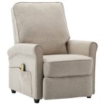 Vidaxl fauteuil inclinable électrique de massage crème tissu Vidaxl fauteuil inclinable électrique de massage crème tissu