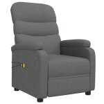 Vidaxl fauteuil inclinable lectrique de massage gris fonc tissu