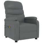 Vidaxl fauteuil inclinable lectrique de massage gris similicuir