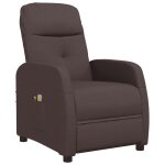 Vidaxl fauteuil inclinable électrique de massage marron foncé tissu Vidaxl fauteuil inclinable électrique de massage marron foncé tissu