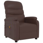 Vidaxl fauteuil inclinable lectrique de massage marron similicuir