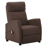 Vidaxl fauteuil inclinable lectrique de massage marron similicuir