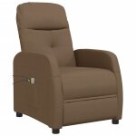 Vidaxl fauteuil inclinable électrique de massage marron tissu Vidaxl fauteuil inclinable électrique de massage marron tissu