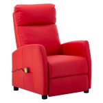 Vidaxl fauteuil inclinable lectrique de massage rouge similicuir