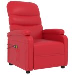 Vidaxl fauteuil inclinable lectrique de massage rouge similicuir