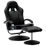 Vidaxl fauteuil inclinable de jeu avec repose - pied noir similicuir