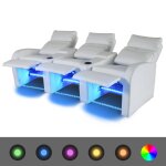Vidaxl fauteuil inclinable  led 3 places cuir artificiel blanc