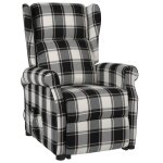 Vidaxl fauteuil inclinable marron et blanc tissu