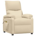 Vidaxl fauteuil inclinable de massage cr�me tissu