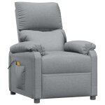 Vidaxl fauteuil inclinable de massage gris clair tissu Vidaxl fauteuil inclinable de massage gris clair tissu