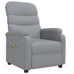 Vidaxl fauteuil inclinable de massage gris clair tissu