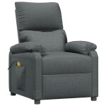 Vidaxl fauteuil inclinable de massage gris fonc� tissu