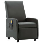 Vidaxl fauteuil inclinable de massage gris similicuir Vidaxl fauteuil inclinable de massage gris similicuir