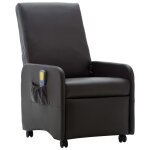 Vidaxl fauteuil inclinable de massage marron similicuir