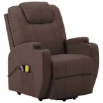 Vidaxl fauteuil inclinable de massage marron similicuir Vidaxl fauteuil inclinable de massage marron similicuir