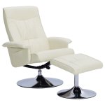 Vidaxl fauteuil inclinable avec repose - pied crme similicuir
