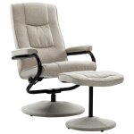 Vidaxl fauteuil inclinable avec repose - pied crme tissu