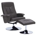 Vidaxl fauteuil inclinable avec repose - pied gris similicuir
