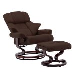 Vidaxl fauteuil inclinable repose - pied marron similicuir bois courb