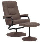 Vidaxl fauteuil inclinable avec repose - pied marron tissu