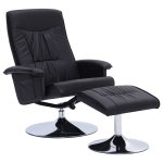 Vidaxl fauteuil inclinable avec repose - pied noir similicuir