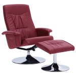 Vidaxl fauteuil inclinable avec repose - pied rouge bordeaux similicuir