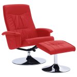 Vidaxl fauteuil inclinable avec repose - pied rouge similicuir