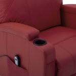 Vidaxl fauteuil inclinable rouge bordeaux similicuir