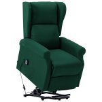 Vidaxl fauteuil inclinable vert tissu