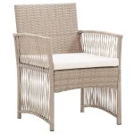 Vidaxl fauteuils de jardin avec coussins 2 pcs beige rsine tresse