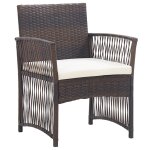 Vidaxl fauteuils de jardin avec coussins 2 pcs marron rsine tresse