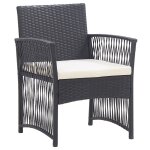 Vidaxl fauteuils de jardin avec coussins 2 pcs noir rsine tresse