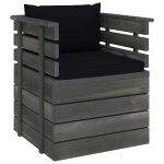 Vidaxl fauteuil de jardin avec coussins bois de pin