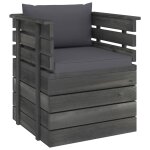 Vidaxl fauteuil de jardin avec coussins bois de pin