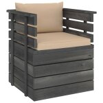 Vidaxl fauteuil de jardin avec coussins bois de pin