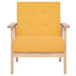 Vidaxl fauteuil jaune tissu